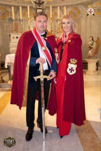 Даниэль и Марина фон Лизон после ежегодного посвящения в Орден Святого Станислава, Монако 2019
